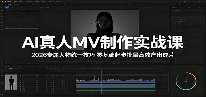 AI真人MV制作实战课：2026人物统一技术，零基础掌握高效创作流程