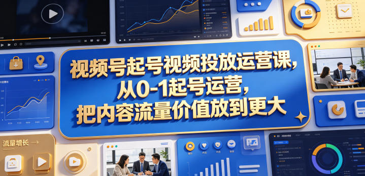 视频号起号运营实操教程：从0-1提升内容流量变现价值