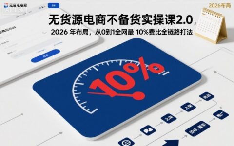 2026年无货源电商实战策略：从0到1全链路高效变现实操指南【更新26年5月】
