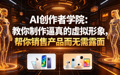 AI创作者学院：用数字分身不露脸卖货，3天学会高转化销售