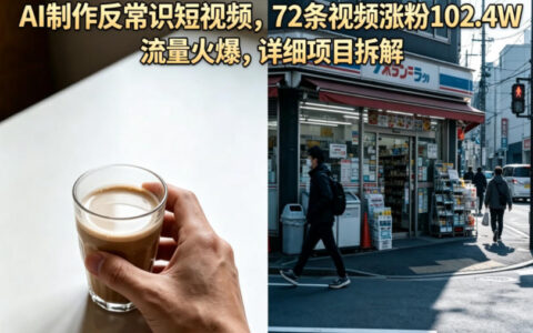 AI制作反常识短视频，72条视频涨粉102.4W，流量高能项目实操拆解