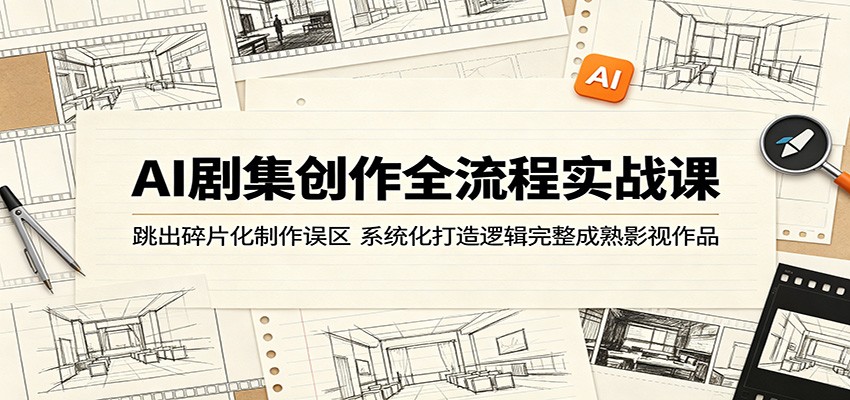 AI剧集创作全流程实战课:跳出碎片化制作误区,系统化打造逻辑完整影视作品 AI剧集创作全流程实战课:跳出碎片化制作误区,系统化打造逻辑完整影视作品