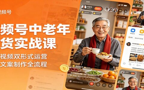视频号中老年变现实战课：图文视频双形式运营，选材文案制作全流程