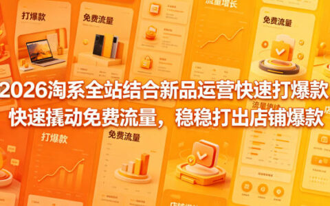 2026淘系新品运营实战方法：高效撬动免费流量，打造店铺爆款（5月12日更新）