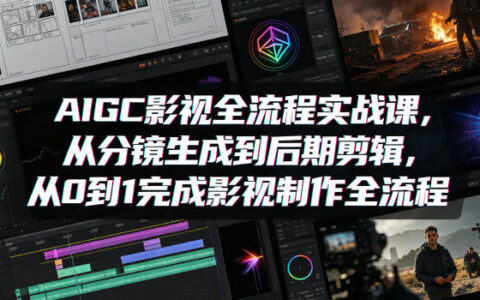 AIGC影视全流程实战课程：从分镜生成到后期剪辑，从0到1掌握影视制作全流程
