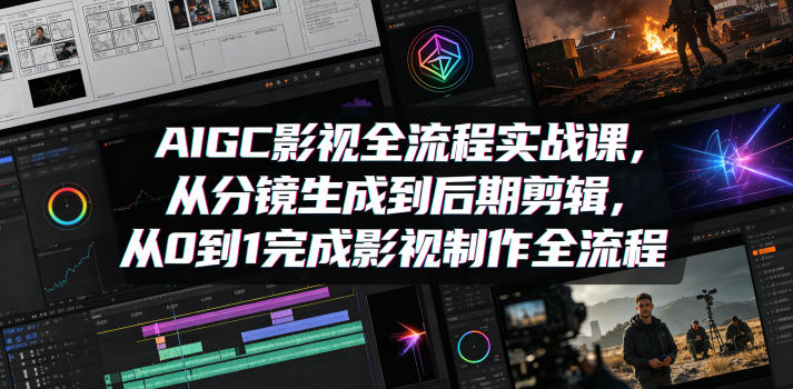 AIGC影视全流程实战课程：从分镜生成到后期剪辑，从0到1掌握影视制作全流程