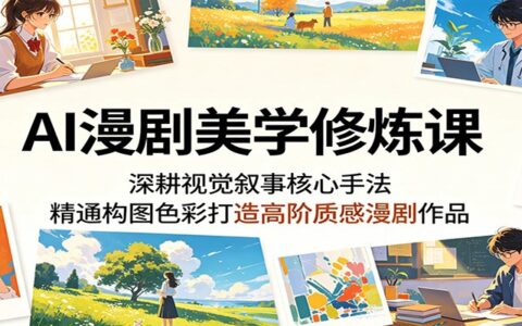 AI漫剧美学课程：深耕视觉叙事核心手法，精通构图色彩打造高阶质感漫剧作品