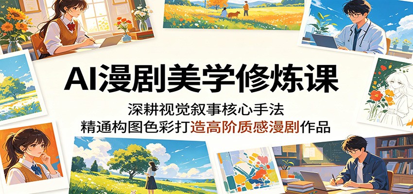AI漫剧美学课程：深耕视觉叙事核心手法，精通构图色彩打造高阶质感漫剧作品