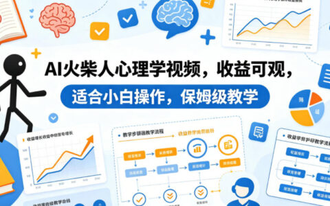 AI火柴人心理学视频变现方法：适合小白的详细实操教程