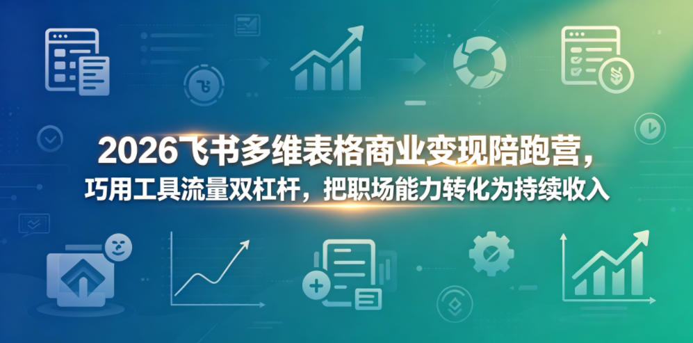 2026飞书多维表格变现实战：巧用工具流量杠杆，职场能力转化为被动收入