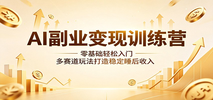 AI副业变现训练营：零基础轻松入门，多赛道实战打造稳定被动收入