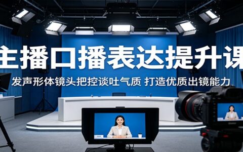 主播口播表达提升课：设备选择声音美化到镜头感训练，克服紧张提升出镜自信