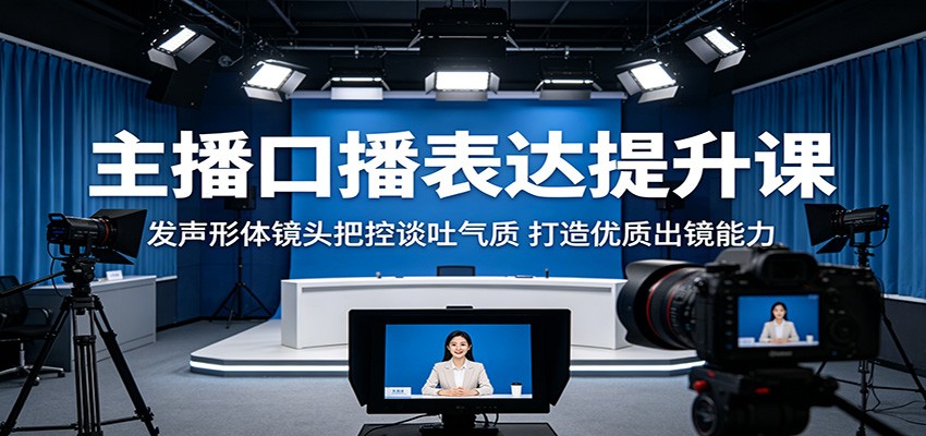 主播口播表达提升课：设备选择声音美化到镜头感训练，克服紧张提升出镜自信