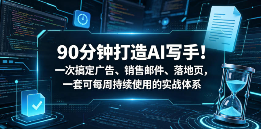 90分钟掌握AI写作教程！轻松生成广告、销售邮件、落地页，一套每周可用的实战攻略【原创双语字幕】