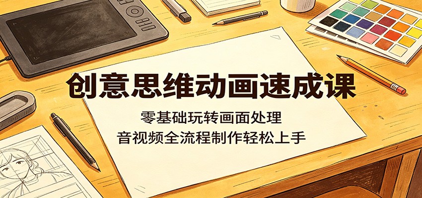 创意思维动画入门课：零基础掌握画面处理，音视频全流程制作指南