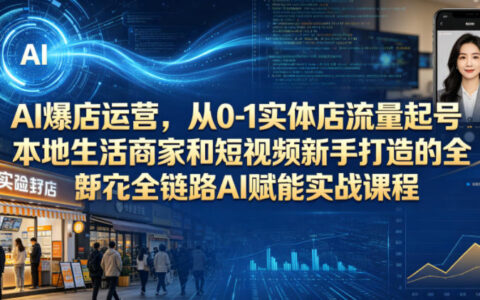 AI赋能实战课程：从0-1实体店流量起号，本地生活商家和短视频新手的全链路运营指南