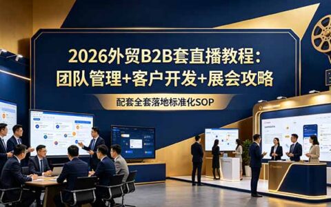 2026外贸B2B直播教程：团队管理+客户开发+展会SOP，附AI工作流