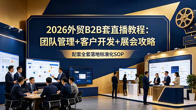 2026外贸B2B直播教程:团队管理+客户开发+展会SOP,附AI工作流 2026外贸B2B直播教程:团队管理+客户开发+展会SOP,附AI工作流