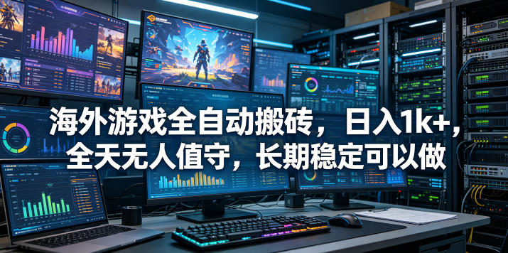海外游戏自动化搬砖项目，变现1方法无人值守长期稳定