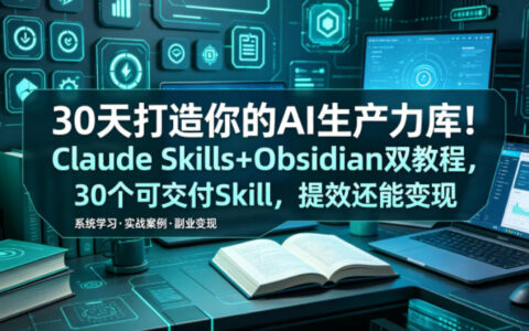 30天Claude Skills+Obsidian实战，打造可变现AI生产力库