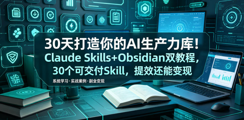 30天Claude Skills+Obsidian实战,打造可变现AI生产力库 30天Claude Skills+Obsidian实战,打造可变现AI生产力库