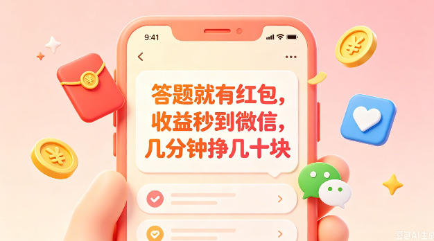 答题秒到账微信红包，学生党上班族宝妈几分钟赚几十块