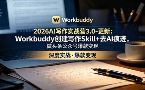2026AI写作实战营3.0：Workbuddy去AI痕迹+微头条公众号爆款变现