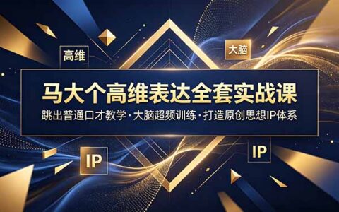 马大个高维表达实战课：大脑超频训练，打造个人IP与人心经济