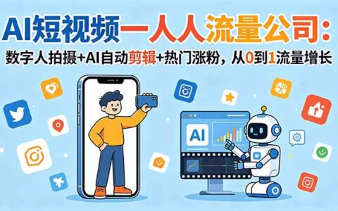 AI短视频一人公司：数字人拍摄+自动剪辑+DeepSeek爆款涨粉