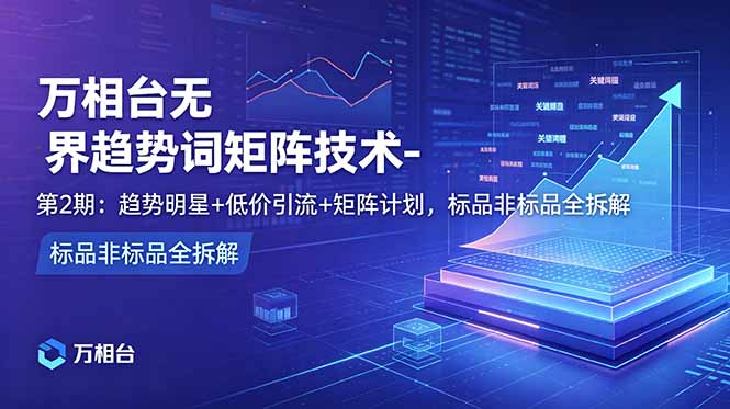 万相台无界趋势词矩阵技术：标品非标品低价引流与爆款打造