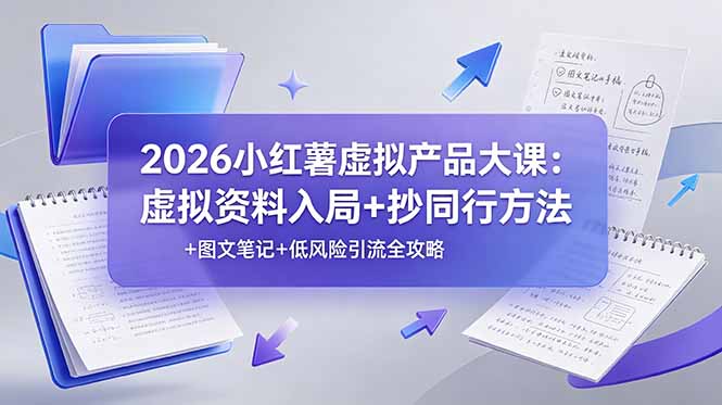 2026小红薯虚拟产品大课：零基础入局+抄同行+图文引流+低风险变现全攻略