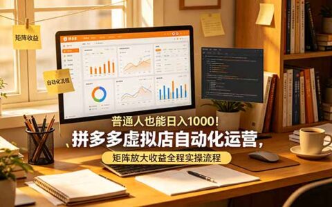 普通人变现100步骤0+！拼多多虚拟店自动化运营矩阵实操
