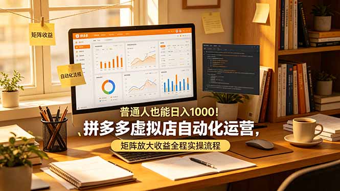 普通人变现100步骤0+！拼多多虚拟店自动化运营矩阵实操