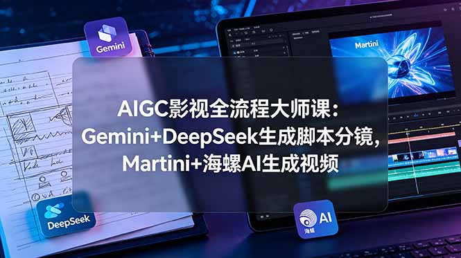 AIGC影视全流程大师课:Gemini+DeepSeek脚本分镜,Martini+海螺AI视频生成 AIGC影视全流程大师课:Gemini+DeepSeek脚本分镜,Martini+海螺AI视频生成
