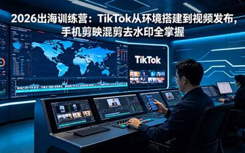 2026出海训练营：TikTok环境搭建+剪映混剪去水印，新手0基础变现全攻略