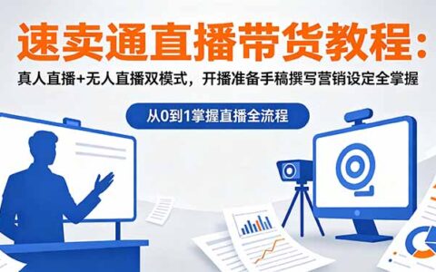 速卖通直播带货教程：真人+无人双模式，手稿撰写与营销设定全掌握