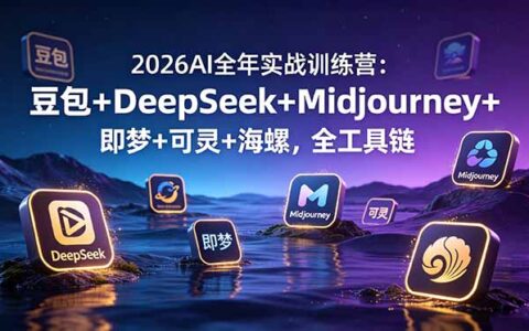 2026AI全年实战训练营：豆包+DeepSeek+Midjourney+即梦+可灵+海螺，全工具链