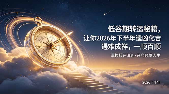 低谷期转运秘籍：2026下半年逢凶化吉，理顺核心要素一顺百顺