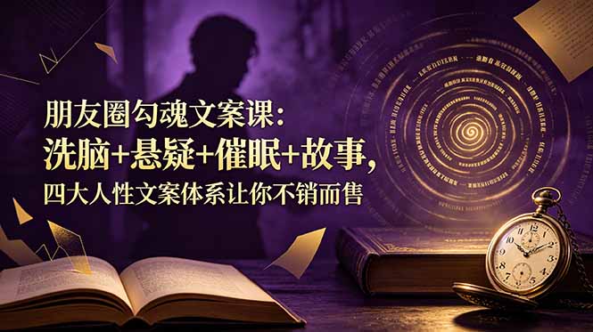 朋友圈勾魂文案课：洗脑悬疑催眠故事，四大人性文案体系让私域被动成交