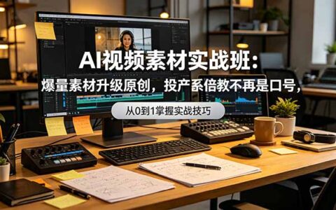 AI视频素材实战班：爆款素材AI爆改原创，投产翻倍系统教学