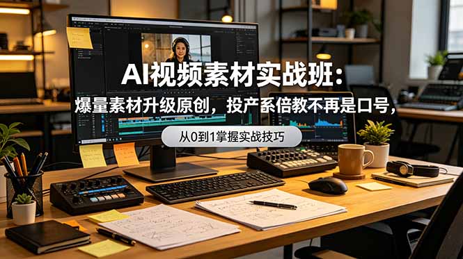 AI视频素材实战班：爆款素材AI爆改原创，投产翻倍系统教学