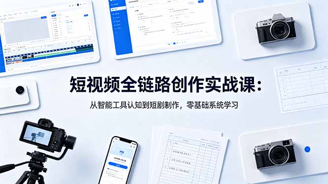 短视频全链路创作实战：零基础学AI文生图视频与短剧制作
