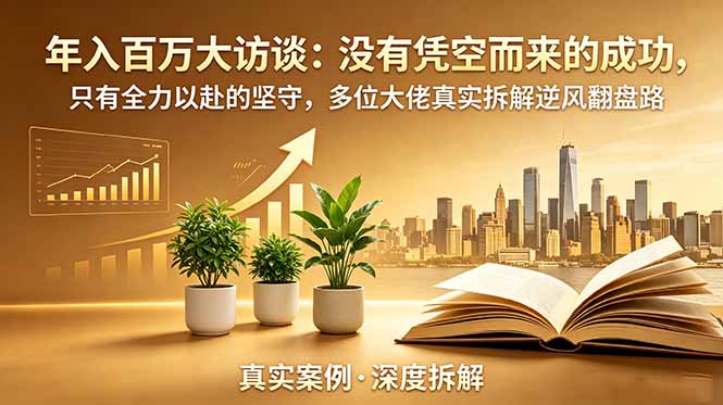 年入百万大访谈：人生教练、小红书卖冰柜等8位创业者逆风翻盘实战拆解