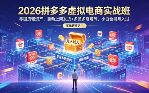 2026拼多多虚拟电商实战：零囤货自动发货，阿奇索插件多店矩阵，小白副业变现过万
