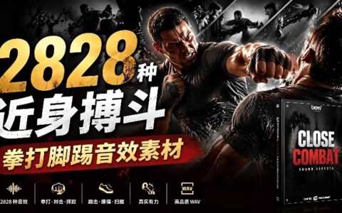 宝藏级2828种近身搏斗音效！BOOM Library打斗拳脚踢素材免解压