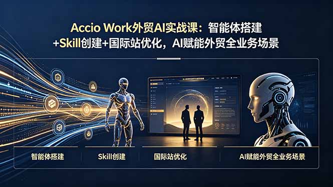 Accio Work外贸AI实战课：智能体搭建+Skill创建+国际站优化