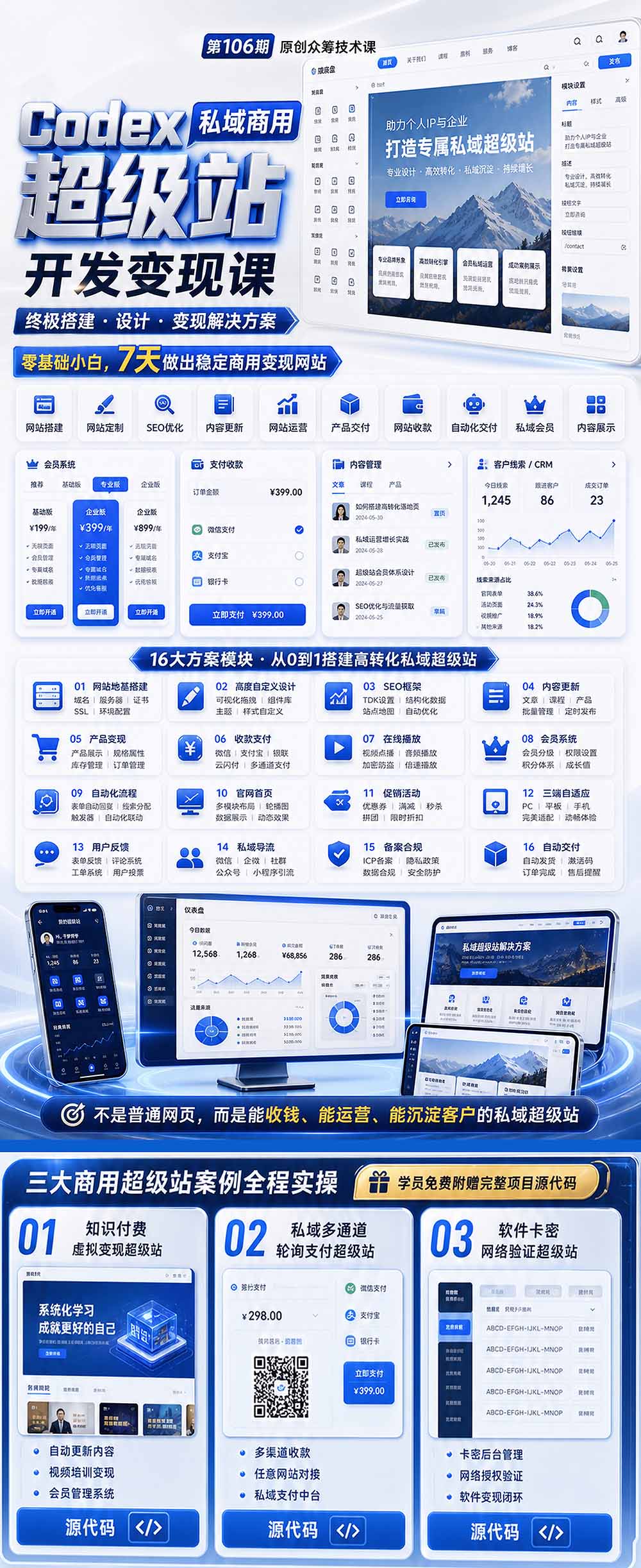 Codex私域超级站AI开发变现课：零基础7天商用上线