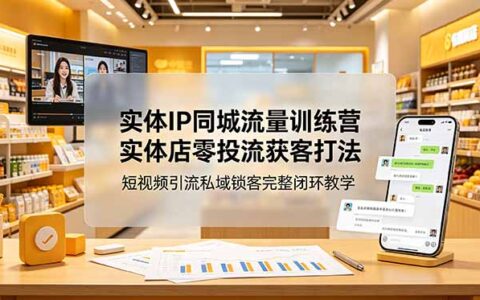 实体IP同城流量训练营：实体店零投流获客，短视频引流私域锁客闭环