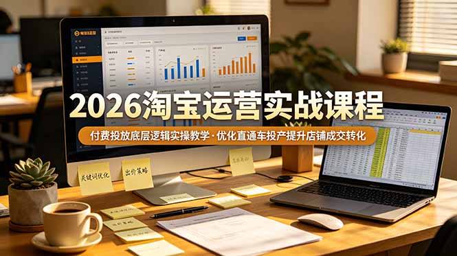 2026淘宝运营实战课，付费投放底层逻辑与直通车投产优化