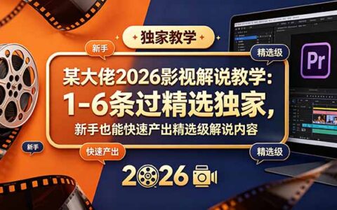 某大佬2026影视解说教学：AI润色克隆配音，新手过精选独家账号